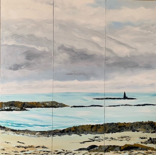 Whaleback Lighthouse Triptych from Fort Foster, Kittery, ME